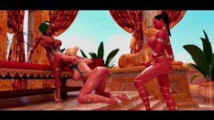 Chicas con pollas en videos hentai dentro de un palacio egipcio